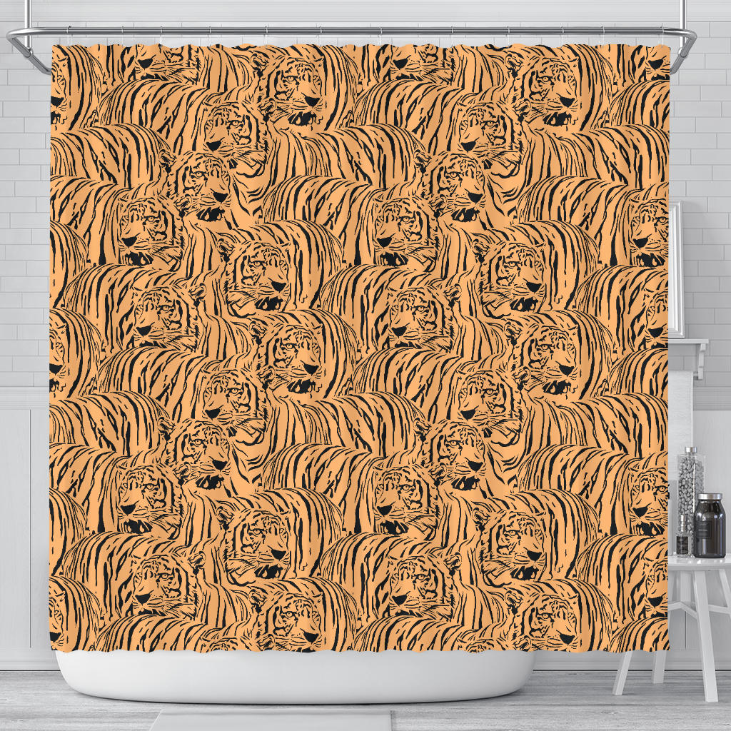 Bengal Tigers Pattern Shower Curtain Fulfilled In US