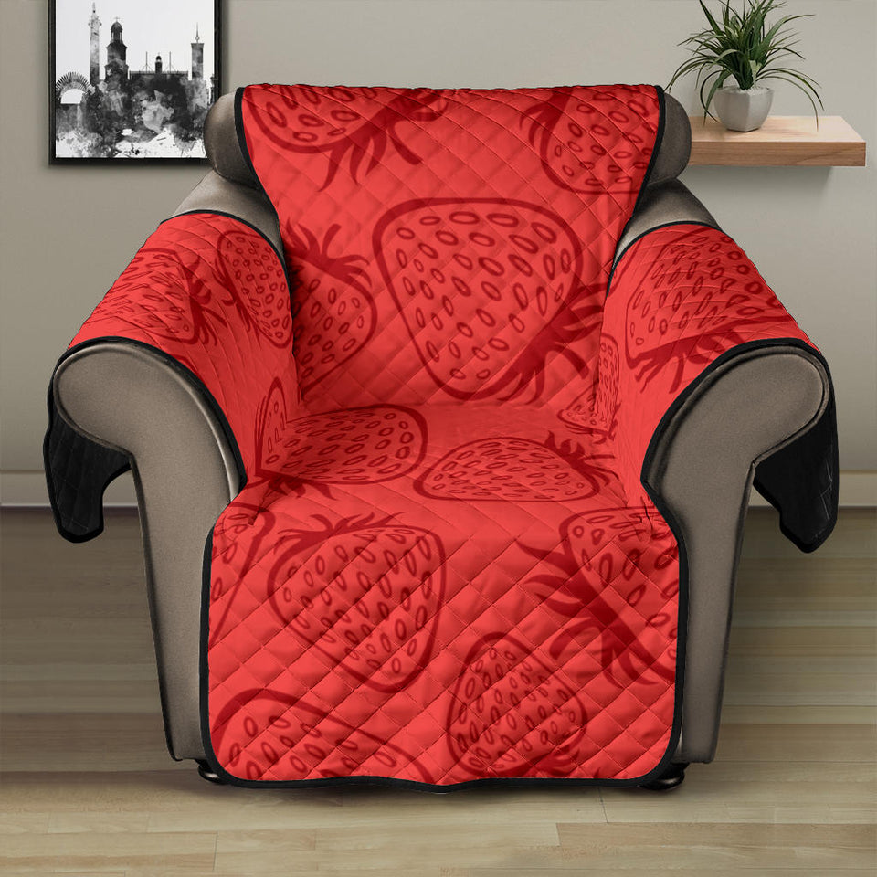 strawberry pattern red background Recliner Cover Protector