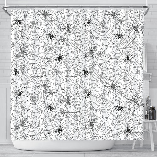 Spider Web Cobweb Pattern Shower Curtain Fulfilled In US