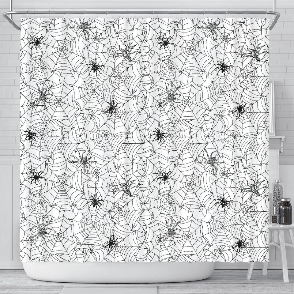 Spider Web Cobweb Pattern Shower Curtain Fulfilled In US