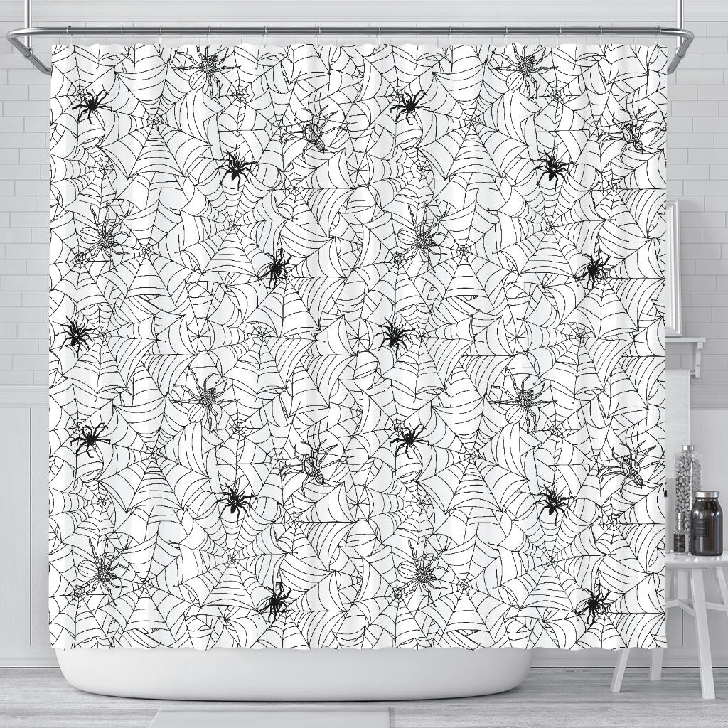 Spider Web Cobweb Pattern Shower Curtain Fulfilled In US