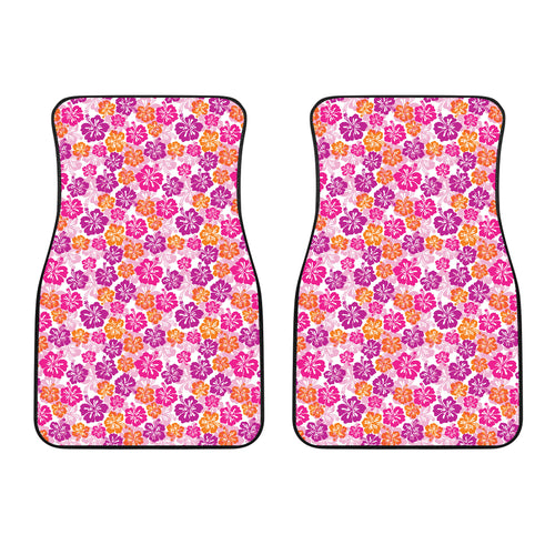 Hibiscus Pattern Print Design 01 Front Car Mats