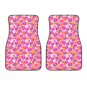 Hibiscus Pattern Print Design 01 Front Car Mats