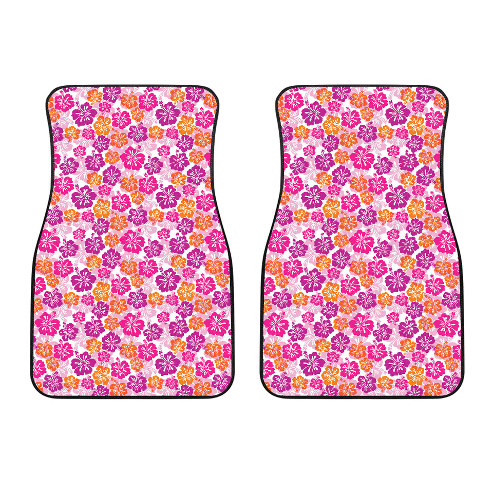 Hibiscus Pattern Print Design 01 Front Car Mats