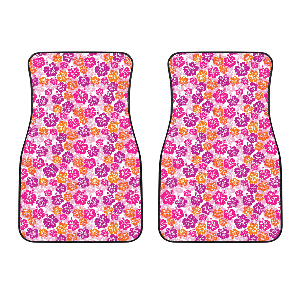 Hibiscus Pattern Print Design 01 Front Car Mats