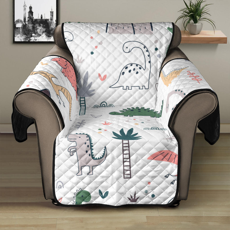 Cute cartoon dinosaurs tree pattern Recliner Cover Protector