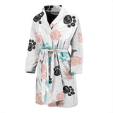 Dog Paws Pattern Print Design 04 Men's Bathrobe