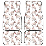 Bull Terrier Pattern Print Design 04 Front and Back Car Mats
