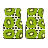 Kiwi Black Dot Background Front Car Mats