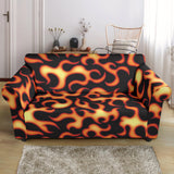 Fire Flame Dark Pattern Loveseat Couch Slipcover