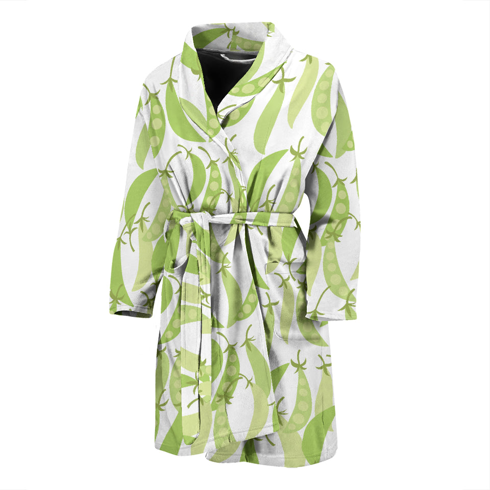 Green Peas Pattern Print Design 03 Men's Bathrobe