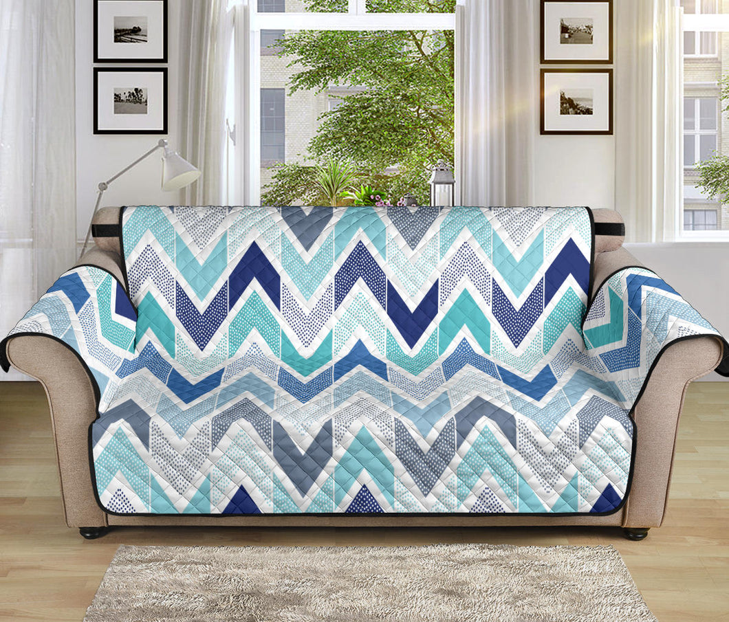 zigzag  chevron blue pattern Sofa Cover Protector