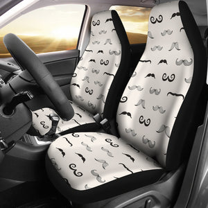 Mustache Beard Pattern Print Design 05 Universal Fit Car Seat Covers