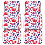 British Pattern Print Design 01 Front and Back Car Mats