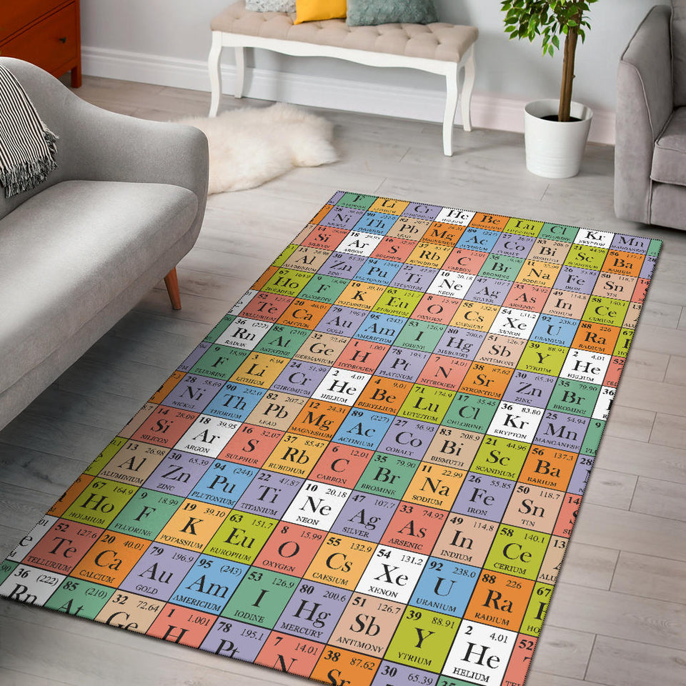 Chemistry Periodic Table Pattern Print Design 01 Area Rug