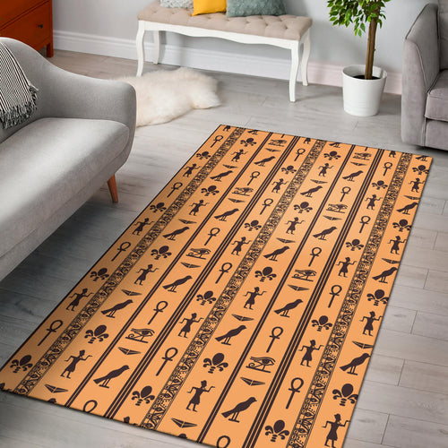 Egypt Hieroglyphics Pattern Print Design 02 Area Rug