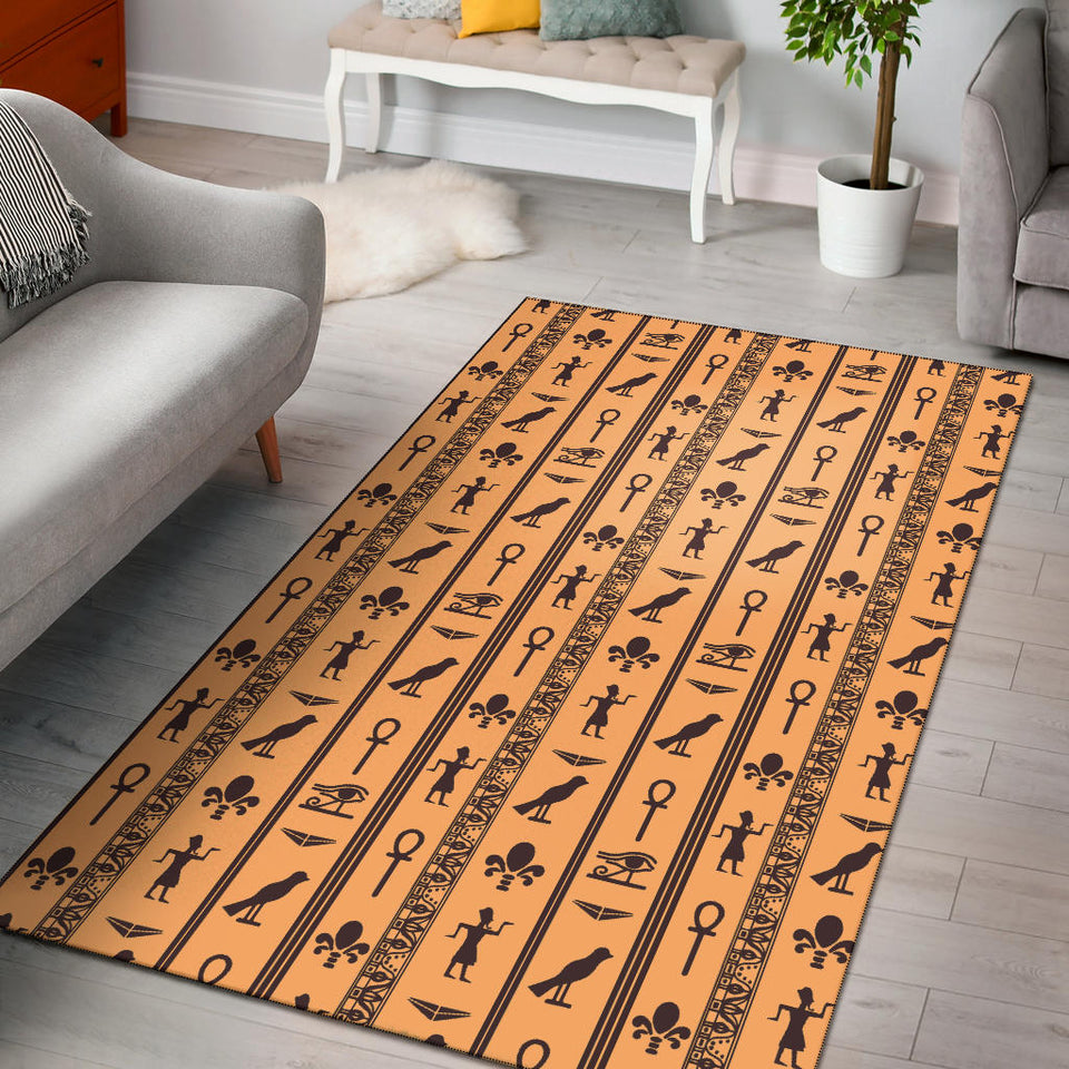 Egypt Hieroglyphics Pattern Print Design 02 Area Rug