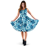 Hibiscus Pattern Print Design 03 Sleeveless Midi Dress