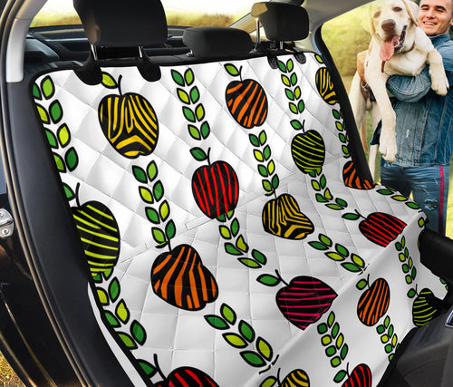 Colorful Apples Leave Zebra Stripe Dog Car Seat Covers