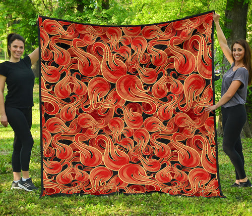 Fire Flame Pattern Premium Quilt