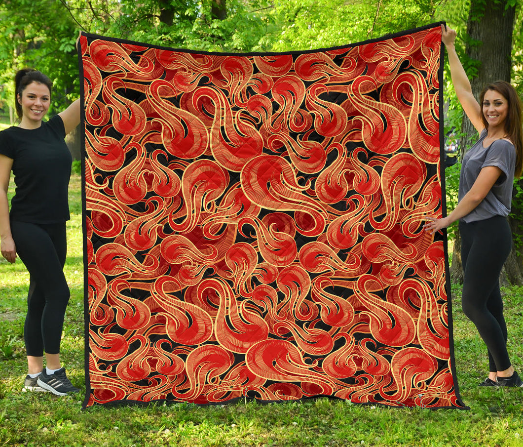 Fire Flame Pattern Premium Quilt