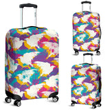 Colorful Crow Illustration Pattern Luggage Covers