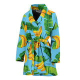 Banana Leaves Banana Design Pattern Women'S Bathrobe