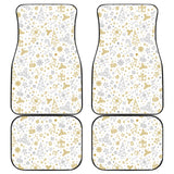 Christmas Tree Christmas Element Silver Gold Pattern Front And Back Car Mats