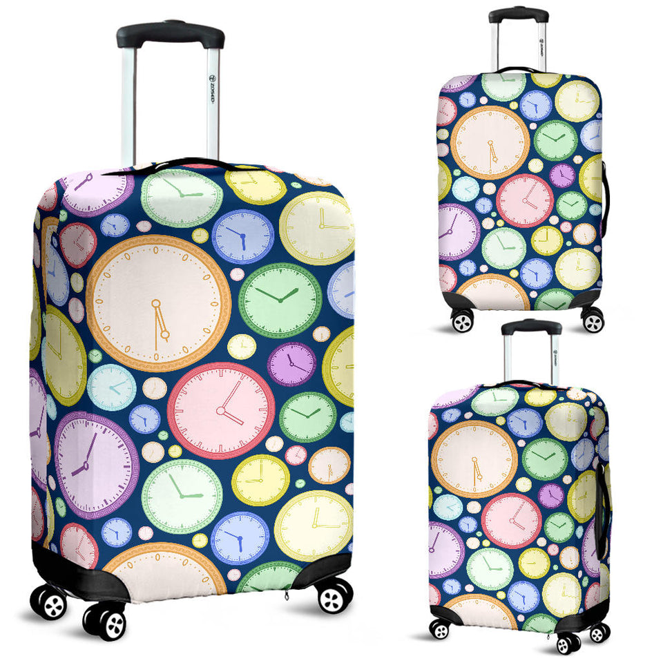 Colorful Clock Background Luggage Covers