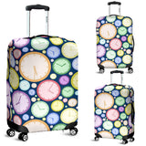Colorful Clock Background Luggage Covers