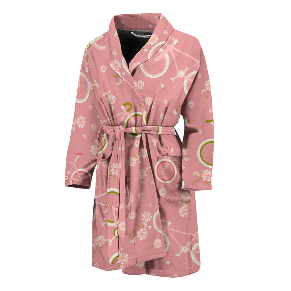 Bicycle Pattern Print Design 02 Men's Bathrobe