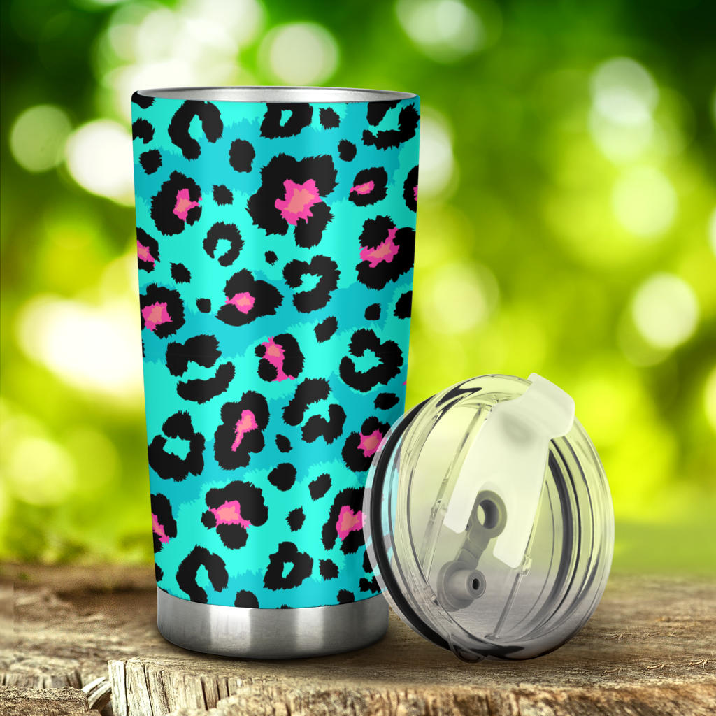 Green Leopard Skin Print Pattern Tumbler