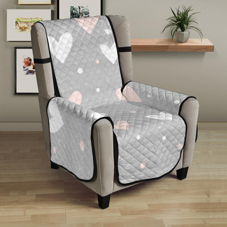 Heart pattern gray background Chair Cover Protector