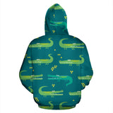 Crocodile Pattern Zip Up Hoodie