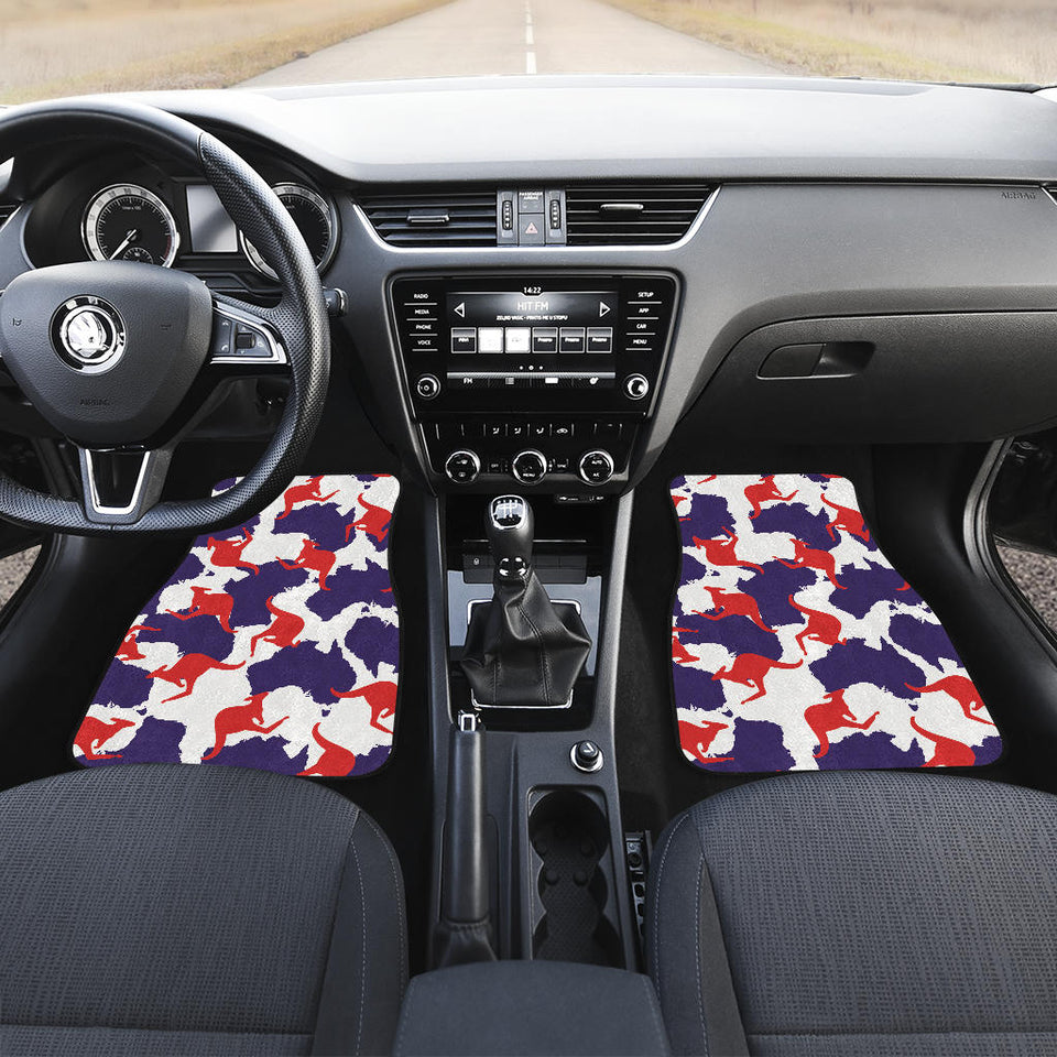 Kangaroo Australian Pattern Front And Back Car Mats