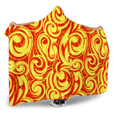 Fire Flame Design Pattern Hooded Blanket