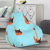 Electric Guitar Pattern Light Blue Background Bean Bag Cover