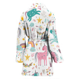 Colorful Unicorn Pattern Women'S Bathrobe