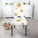 Hand Drawn Gold Black Star Pattern Dining Chair Slipcover