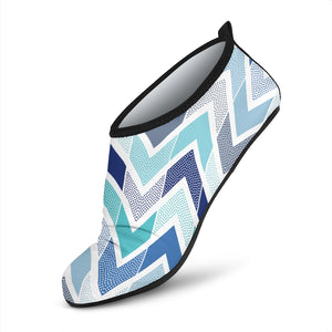 Zigzag  Chevron Blue Pattern Aqua Shoes