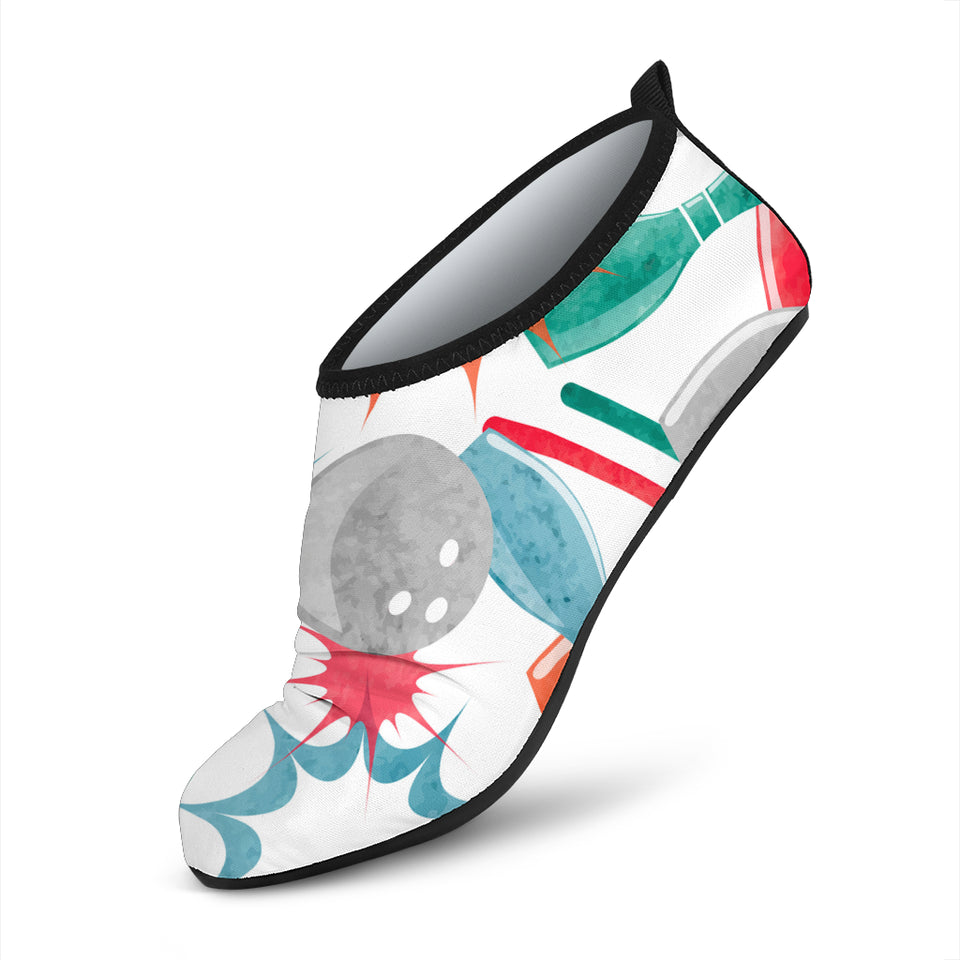 Watercolor Bowling Pattern Aqua Shoes