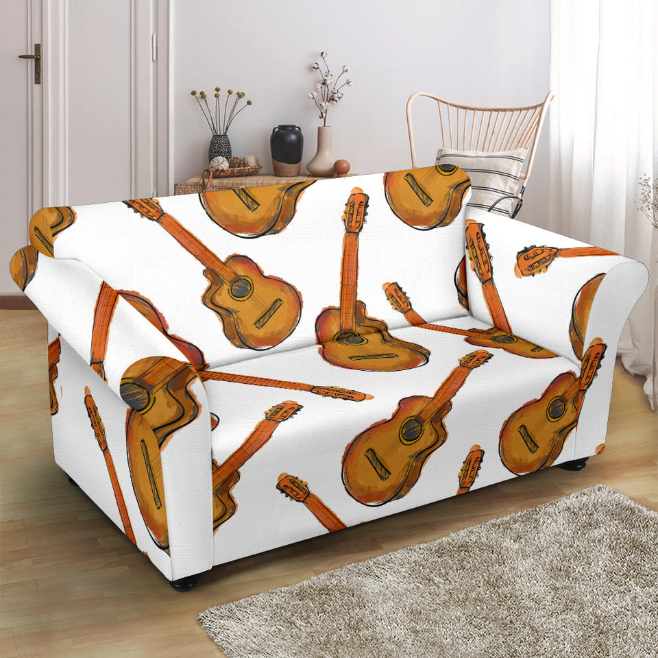 Paint Guitar Pattern Loveseat Couch Slipcover