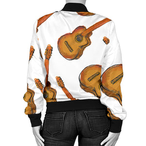 Paint Guitar Pattern Women'S Bomber Jacket