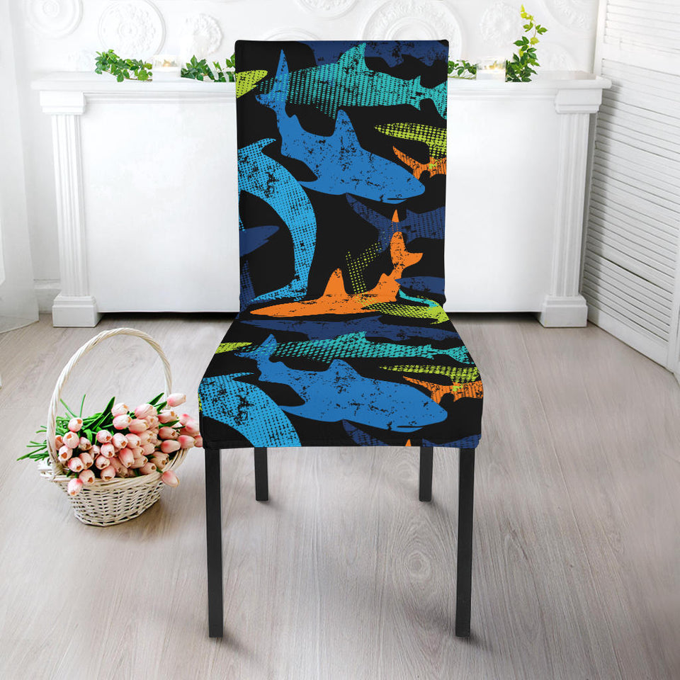 Colorful Shark Dining Chair Slipcover