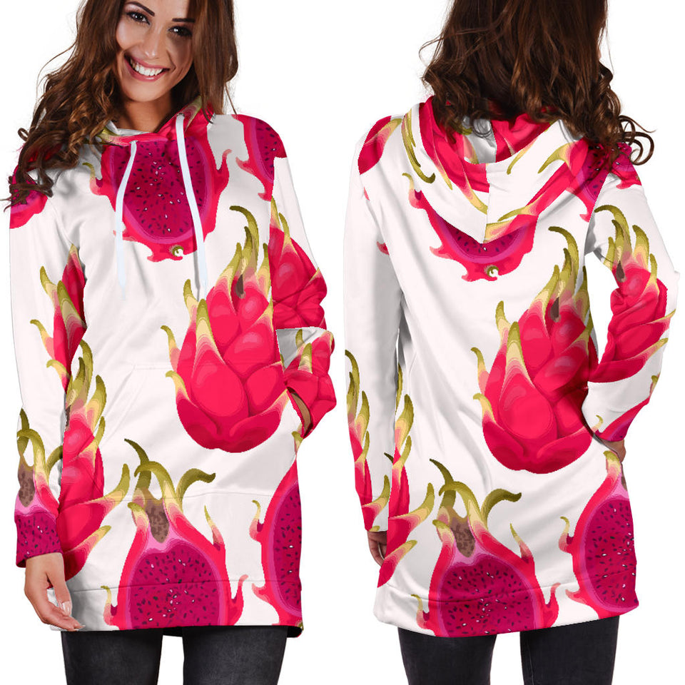 Dragon Fruits Design Pattern Women'S Hoodie Dress
