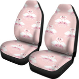 White Swan And Flower Love Pattern  Universal Fit Car Seat Covers