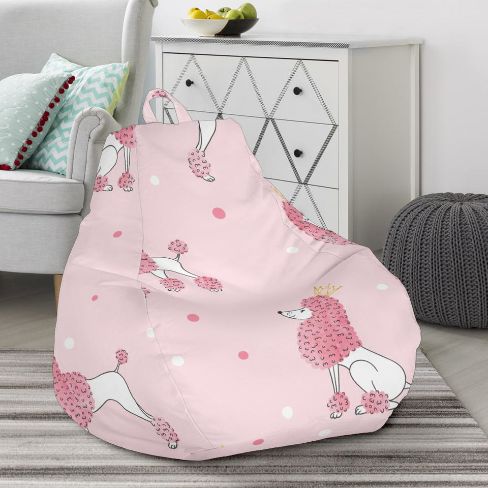 Poodle Dog Pink Color Theme Bean Bag Cover