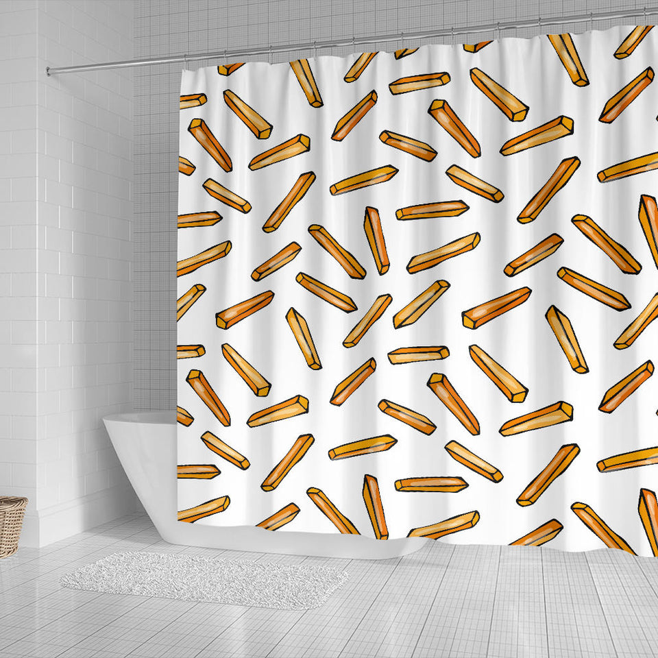 French Fries Potato Pattern Shower Curtain Fulfilled In US