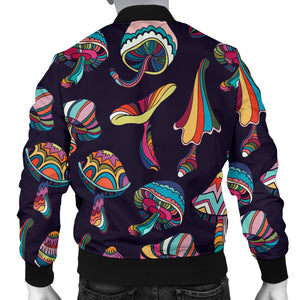 Colorful Mushroom Pattern Men'S Bomber Jacket