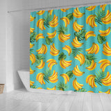 Banana Palm Leaves Pattern Background Shower Curtain Fulfilled In US